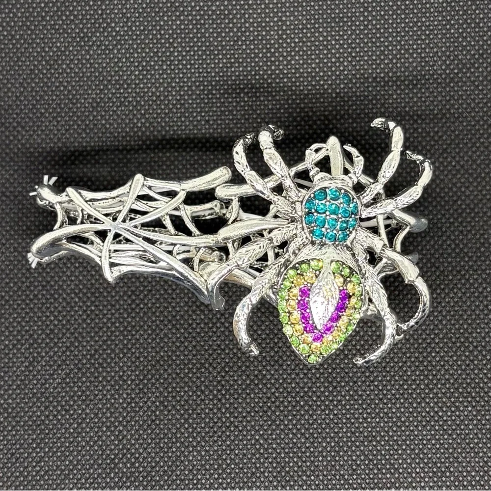 Statement Spicer Web Cuff Bracelet | Crystal Rhinestone | Halloween Gothcore - Picture 6 of 7